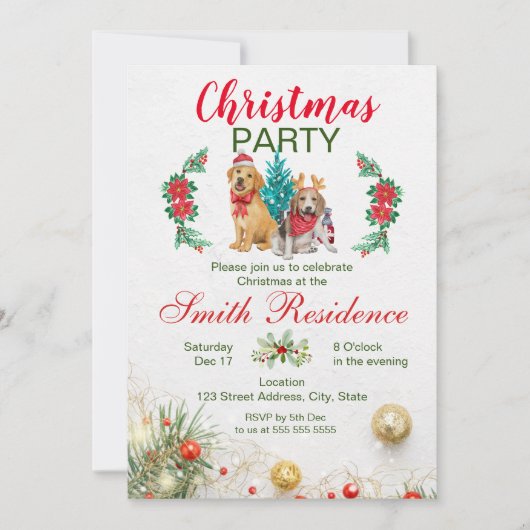 Invitation à la fête de Noël (Devant)