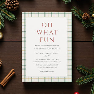 Invitation à la fête de Noël à carreaux