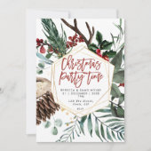 invitation à la fête de Noël à la géométrie floral (Devant)