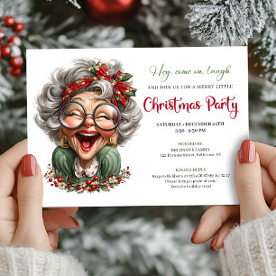 Invitation à la fête de Noël animée de Grand-mère