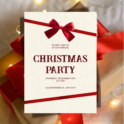 Invitation à la fête de Noël annuelle du bureau