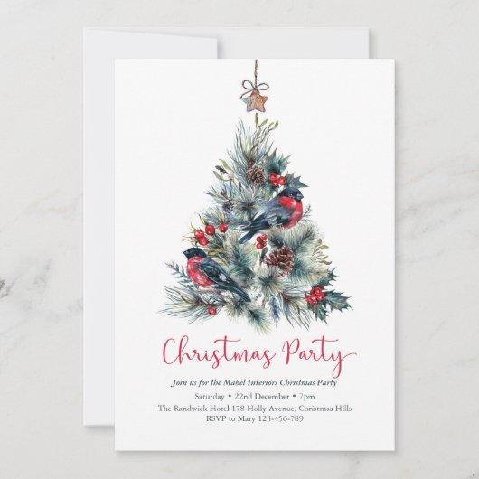 Invitation à la fête de Noël| Arbre à bulles (Devant)