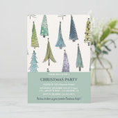 Invitation à la fête de Noël Arbres mignons  (Debout devant)