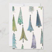 Invitation à la fête de Noël Arbres mignons  (Dos)