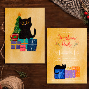 Invitation à la fête de Noël au café au chat noir