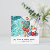 Invitation à la fête de Noël au pool Santa (Debout devant)