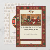Invitation à la fête de Noël au pull moche (Devant / Derrière)