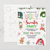 Invitation à la fête de Noël au pull moche, Noël (Devant / Derrière)