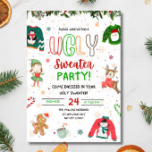 Invitation à la fête de Noël au pull moche, Noël