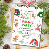 Invitation à la fête de Noël au pull moche, Noël
