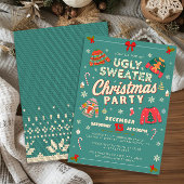 Invitation à la fête de Noël au pull moche sarcasm