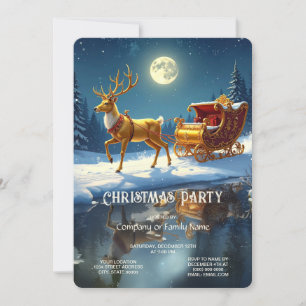 Invitation à la fête de Noël au traîneau de rennes