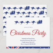 Invitation à la fête de Noël australienne drapeau  (Devant / Derrière)