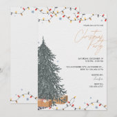 Invitation à la fête de Noël autour de l'arbre de  (Devant / Derrière)