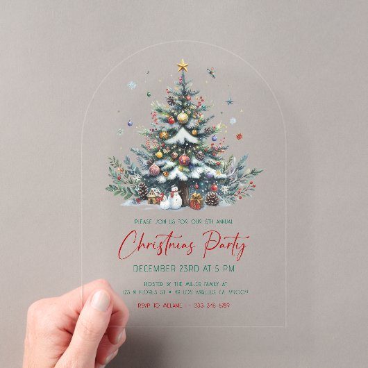 Invitation à la fête de Noël autour de l'arbre de (In situ (ordinateur de poche))
