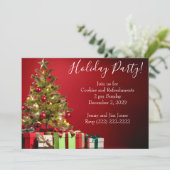 Invitation à la fête de Noël avec arbre et cadeaux (Debout devant)