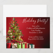Invitation à la fête de Noël avec arbre et cadeaux (Devant / Derrière)