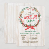 Invitation à la fête de Noël avec couronne rustiqu (Devant / Derrière)