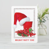 Invitation à la fête de Noël avec gobelet rouge (Debout devant)