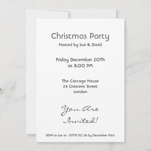 Invitation à la fête de Noël avec Tree Purple (Dos)