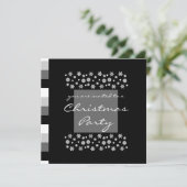 Invitation à la fête de Noël blanche d'argent noir (Debout devant)