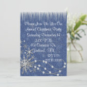 Invitation à la fête de Noël bleue et blanche (Debout devant)