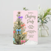 Invitation à la fête de Noël Bow Boho (Debout devant)