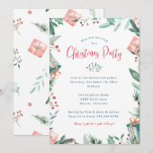 Invitation à la fête de Noël - Cadeau, Berries, Ho (Devant / Derrière)