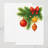 Invitation à la fête de Noël. Carte de Noël (Devant / Derrière)