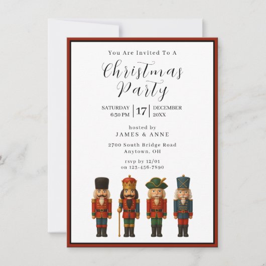 Invitation à la fête de Noël Casse-Noisette (Devant)