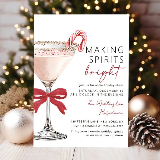 Invitation à la fête de Noël Cocktail de Fêtes
