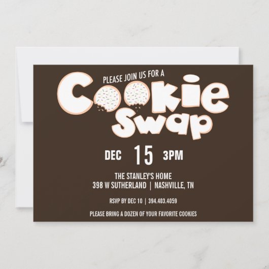 Invitation à la fête de Noël Cookie Swap (Devant)
