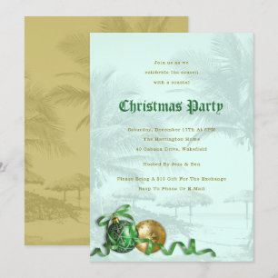 Invitation à la fête de Noël côtière aux palmiers