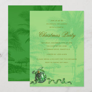 Invitation à la fête de Noël côtière aux palmiers