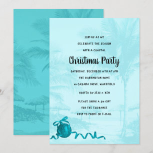 Invitation à la fête de Noël côtière avec palmiers