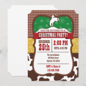 Invitation à la fête de Noël Cowboy (Devant / Derrière)