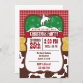 Invitation à la fête de Noël Cowboy (Devant / Derrière)