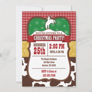 Invitation à la fête de Noël Cowboy