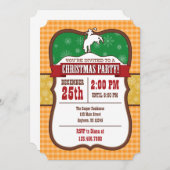 Invitation à la fête de Noël Cowboy Orange (Devant / Derrière)