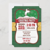 Invitation à la fête de Noël Cowboy Vert (Devant)