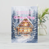 Invitation à la fête de Noël dans un chalet d'hive (Debout devant)