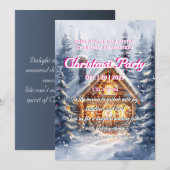 Invitation à la fête de Noël dans un chalet d'hive (Devant / Derrière)