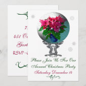 Invitation à la fête de Noël dans un globe de neig (Devant / Derrière)
