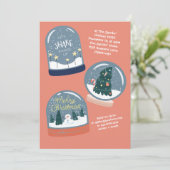 Invitation à la fête de Noël dans un globe de neig (Debout devant)