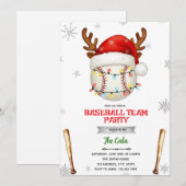 Invitation à la fête de Noël de baseball (Devant / Derrière)