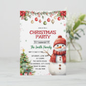 Invitation à la fête de Noël de bonhomme de neige (Debout devant)