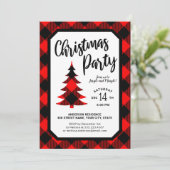 Invitation à la fête de Noël de Buffalo Plaid Tree (Debout devant)