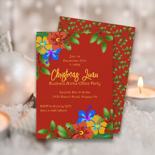 Invitation à la fête de Noël de bureau Hibiscus et