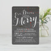 Invitation à la fête de Noël de Chalkboard (Debout devant)