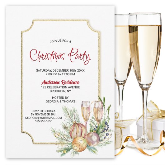 Invitation à la fête de Noël de Champagne